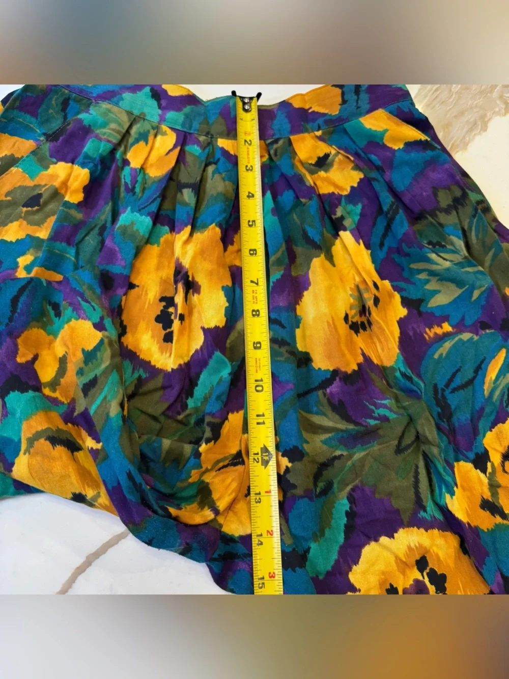 Vintage Floral Culotte Shorts M Knee Length Wide Leg Gaucho 80s 90s